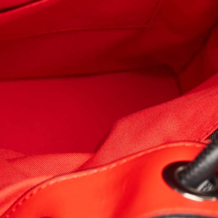 Pre Owned Christian Louboutin Black/Red Leather and Rubber Small Explorafunk Backpack