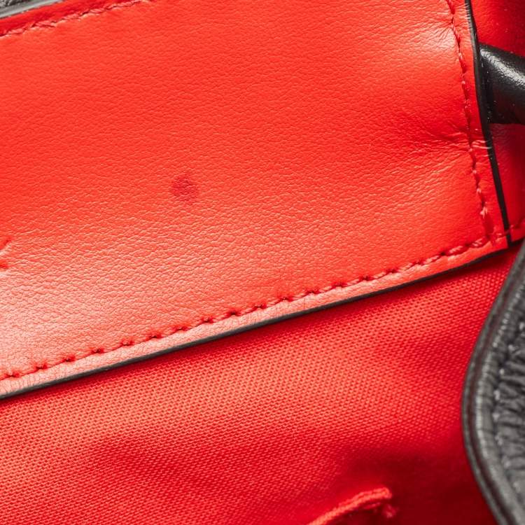 Pre Owned Christian Louboutin Black/Red Leather and Rubber Small Explorafunk Backpack