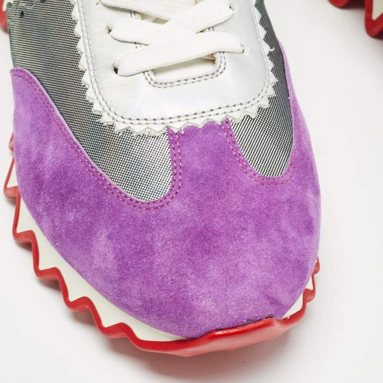 Pre Owned Christian Louboutin Multicolor Leather and PVC Loubishark Sneakers Size 40