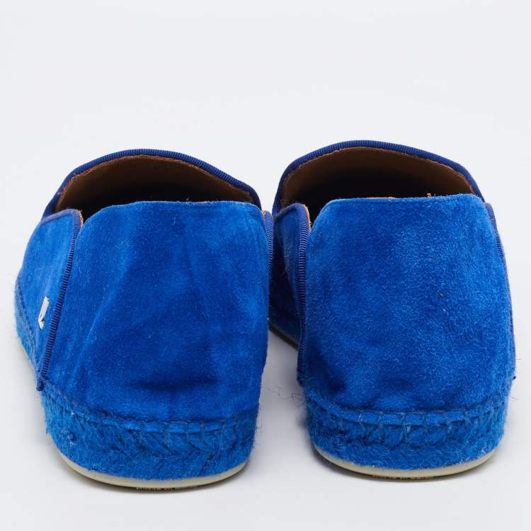 Pre Owned Christian Louboutin Blue Suede Espadon Espadrilles Size 42 