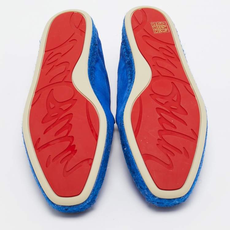 Pre Owned Christian Louboutin Blue Suede Espadon Espadrilles Size 42 