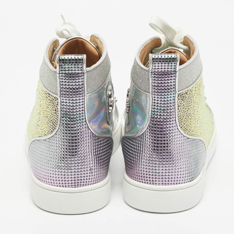 Pre Owned Christian Louboutin Multicolor Iridescent Leather Lou Pik Pik Orlato Sneakers Size 44