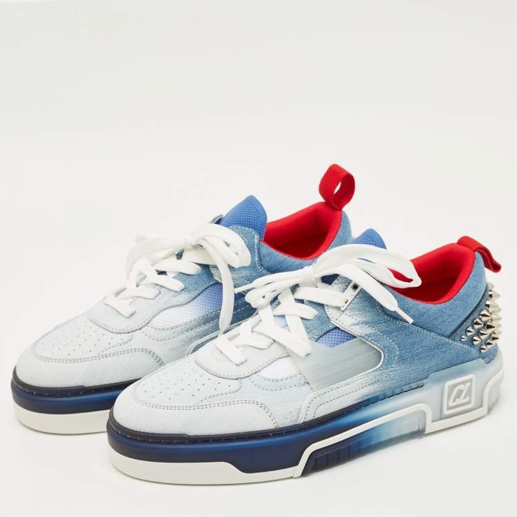 Pre Owned Christian Louboutin Blue/White Denim Astroloubi Sneakers Size 41.5