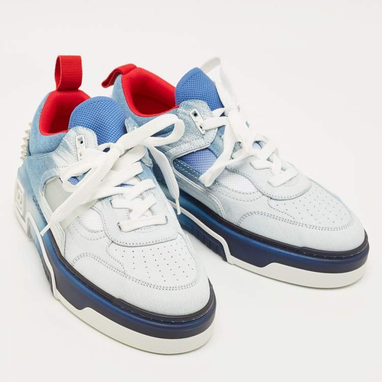 Pre Owned Christian Louboutin Blue/White Denim Astroloubi Sneakers Size 41.5