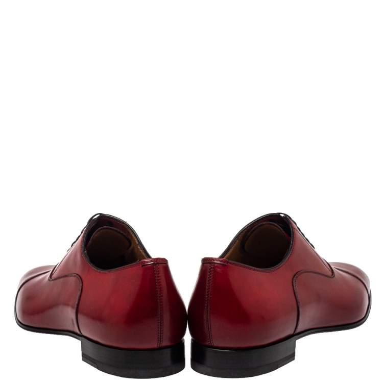 Pre Owned Christian Louboutin Red Leather Greggo Oxford Size 42 
