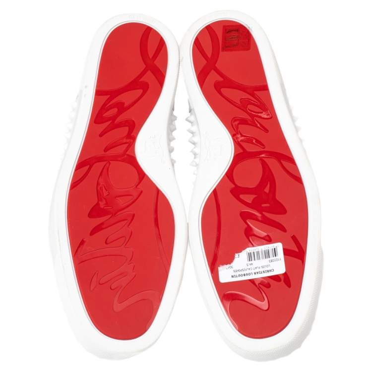 Pre Owned Christian Louboutin White Leather Louis Spike High Top Sneakers Size 44.5 