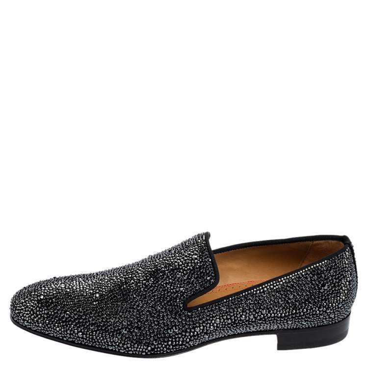 Oogverblindend noodsituatie zout Christian Louboutin Black Suede Dandelion Strass Smoking Slippers Size 41  Christian Louboutin | TLC