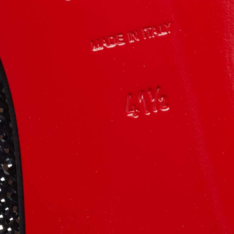 Pre Owned Christian Louboutin Black Suede Dandelion Strass Smoking Slippers Size 41.5