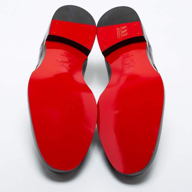 Pre Owned Christian Louboutin Burgundy Leather A Mon Homme Derby Size 43