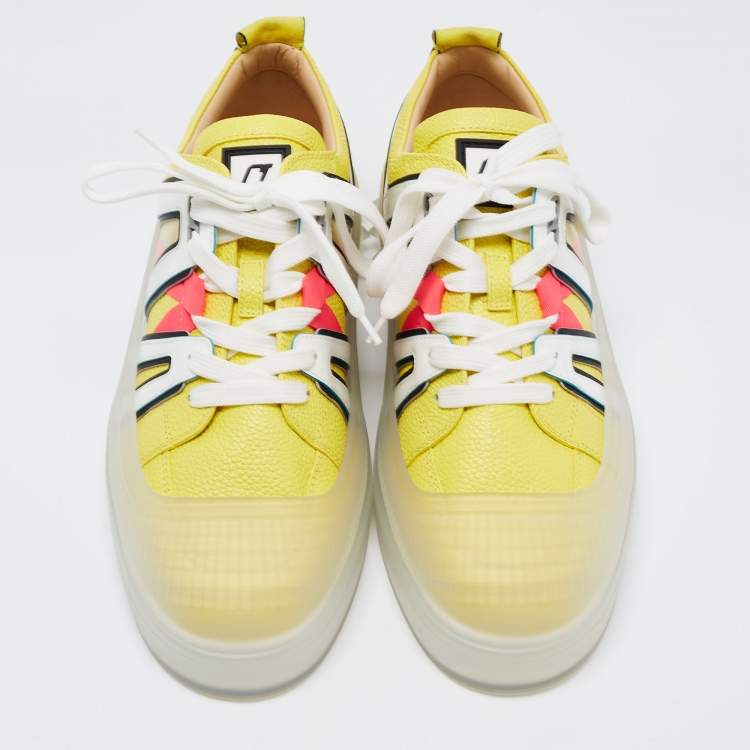 مملوكة مسبقًا Christian Louboutin Multicolor Leather and Rubber Vida Viva Sneakers Size 43.5