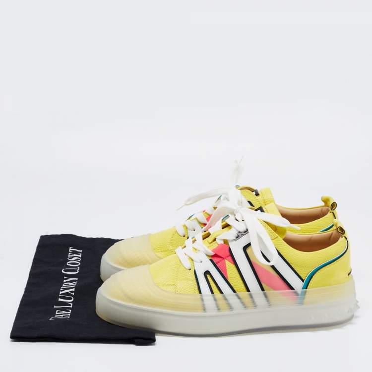 مملوكة مسبقًا Christian Louboutin Multicolor Leather and Rubber Vida Viva Sneakers Size 43.5