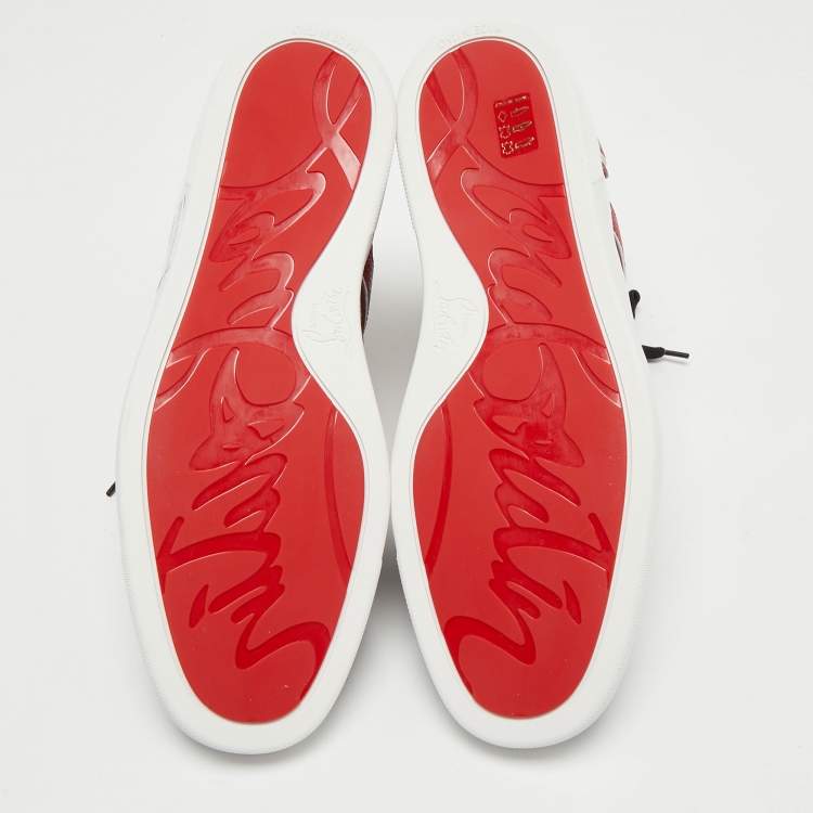 Pre Owned Christian Louboutin Tricolor Leather Vida High Top Sneakers Size 42