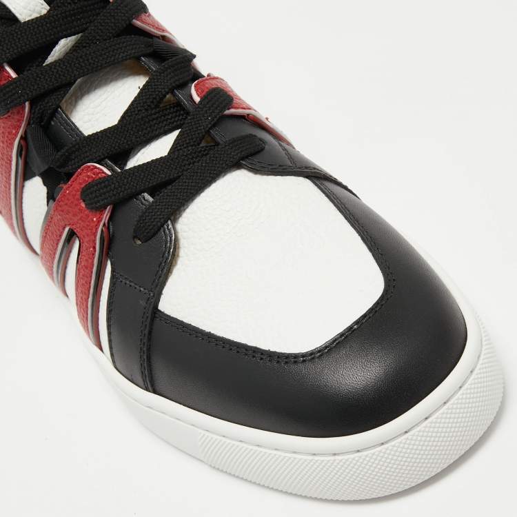 Pre Owned Christian Louboutin Tricolor Leather Vida High Top Sneakers Size 42
