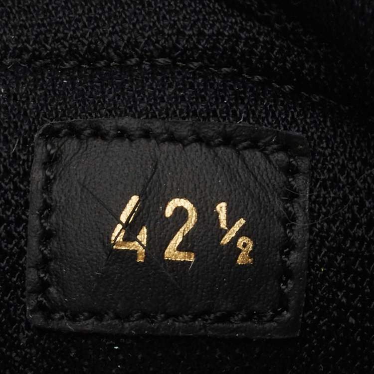 Pre Owned Christian Louboutin Black/Red Suede and Leather High Top Sneakers Size 42.5 