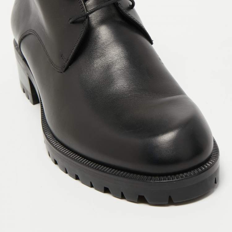 Pre Owned Christian Louboutin Black Leather Trapman Boots Size 43 
