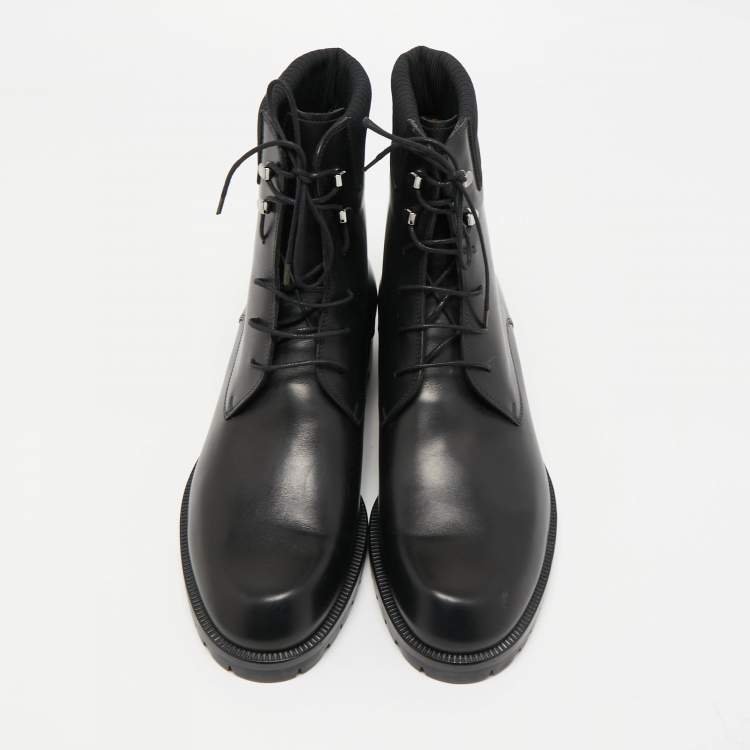 Pre Owned Christian Louboutin Black Leather Trapman Boots Size 43 