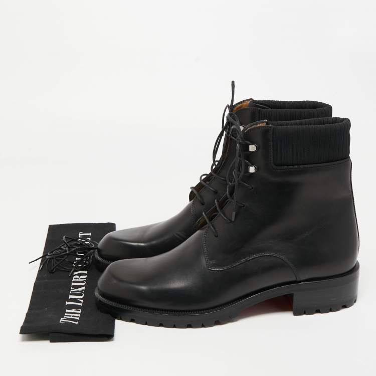 Pre Owned Christian Louboutin Black Leather Trapman Boots Size 43 
