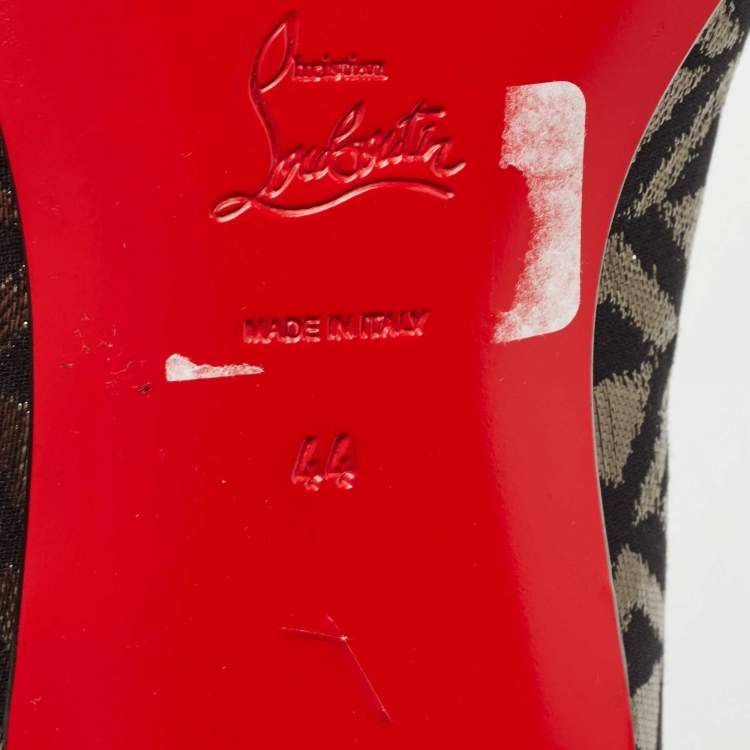 Pre Owned Christian Louboutin Black Fabric Dandelion Tassel Loafers Size 44