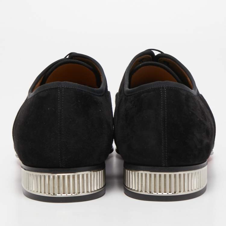 Pre Owned Christian Louboutin Black Leather and Fabric Daviol Derby Size 43