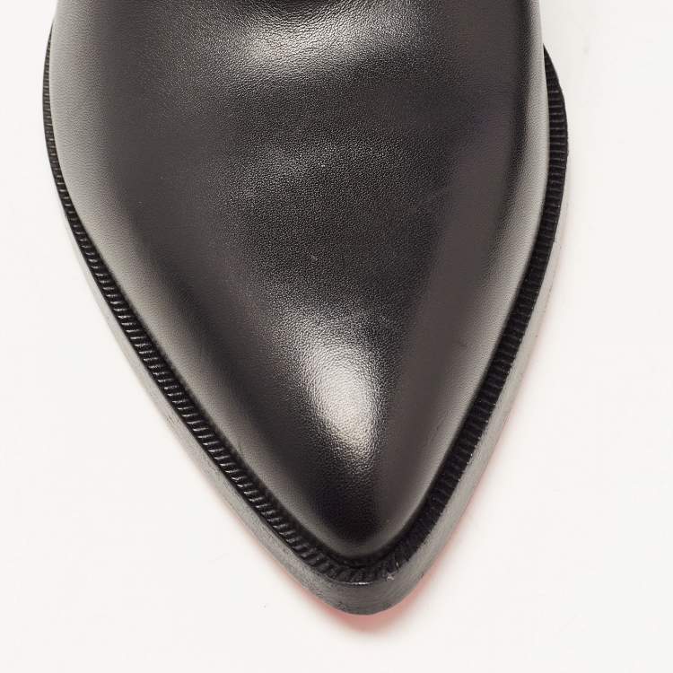 Pre Owned Christian Louboutin Black Leather Chelsea Boots Size 43