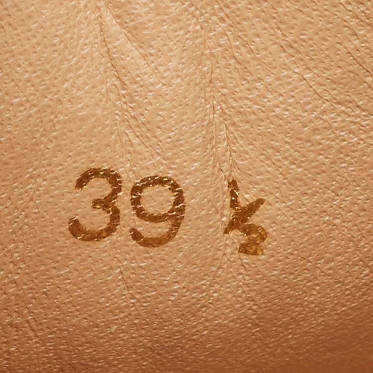 Pre Owned Christian Louboutin Black/Blue Leather and Lurex Fabric Louis Junior Spikes Low Top Sneakers Size 39.5