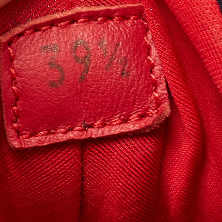 Pre Owned Christian Louboutin Navy Blue/Black Leather and Suede Aurelien Sneakers Size 39.5