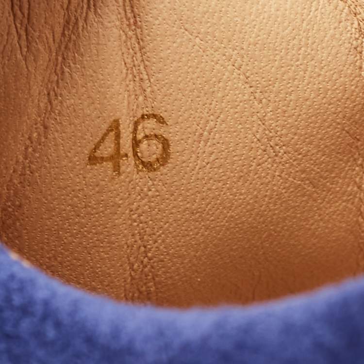 Pre Owned Christian Louboutin Navy Blue Suede Louis Junior Strass Low Top Sneakers Size 46