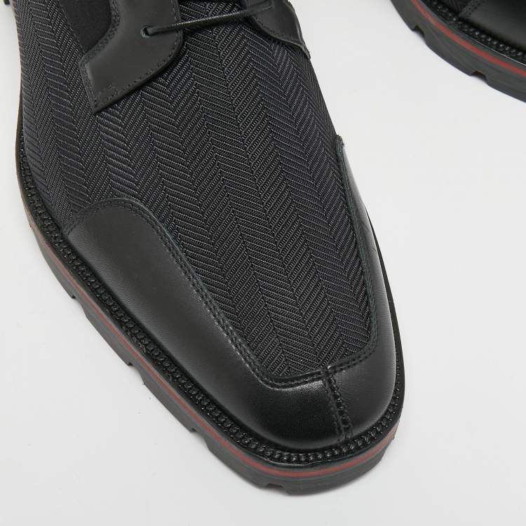 Pre Owned Christian Louboutin Black Neoprene, Leather and Fabric Mika Sky Derby Size 42.5 