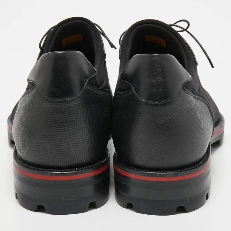 Pre Owned Christian Louboutin Black Neoprene, Leather and Fabric Mika Sky Derby Size 42.5 