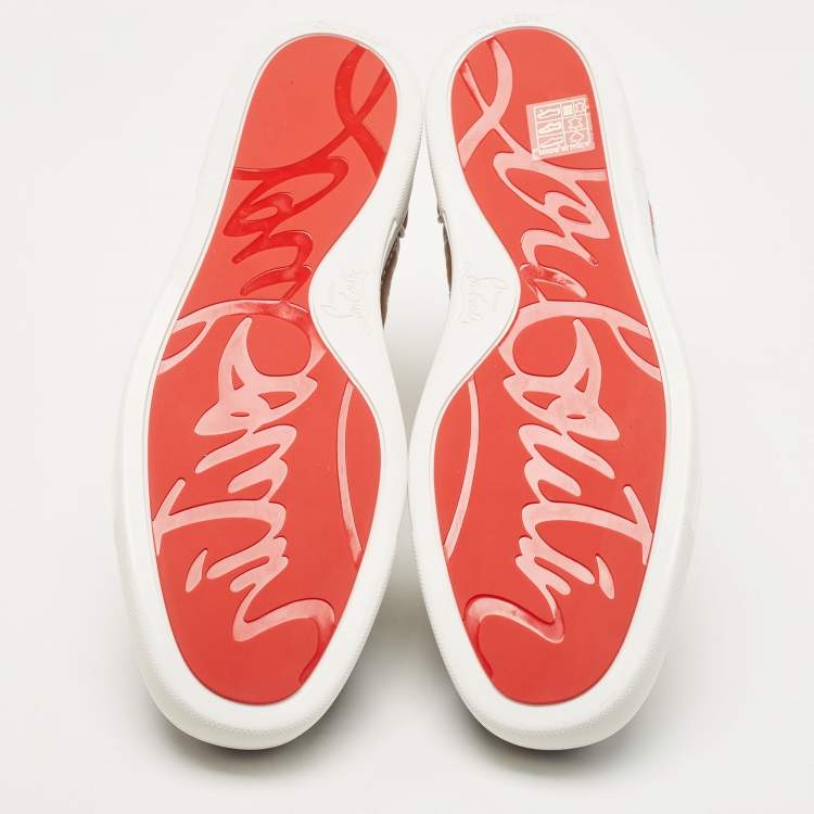 Pre Owned Christian Louboutin Multicolor Boat Embroidered Canvas and Leather No Limit Sneakers Size 44