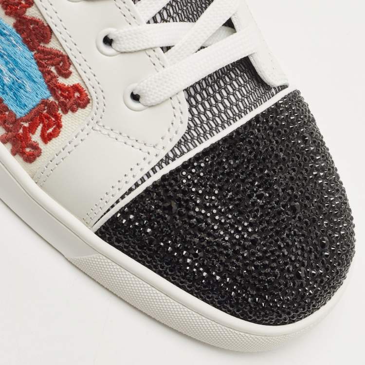 Pre Owned Christian Louboutin Multicolor Boat Embroidered Canvas and Leather No Limit Sneakers Size 44