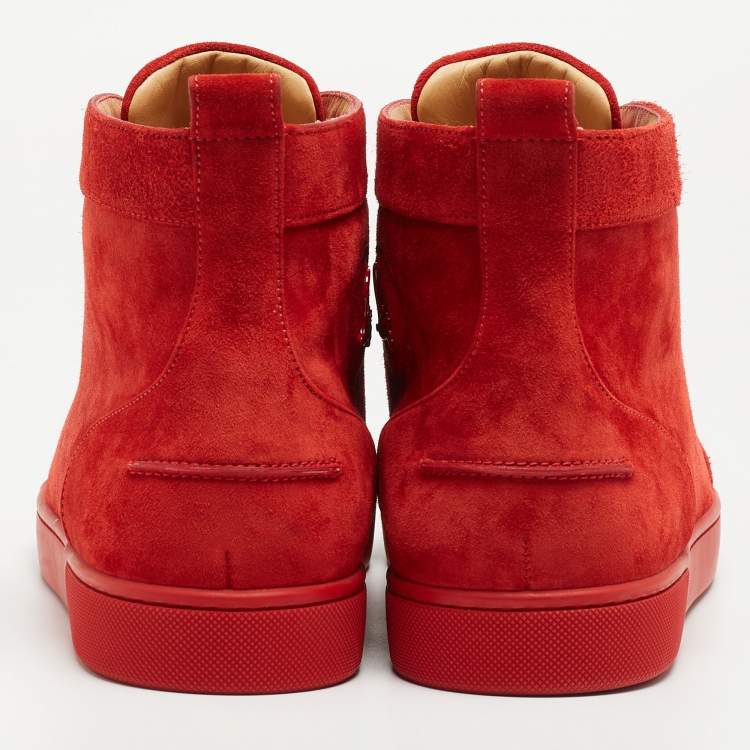 Pre Owned Christian Louboutin Red suede Louis High Top Sneakers Size 44.5