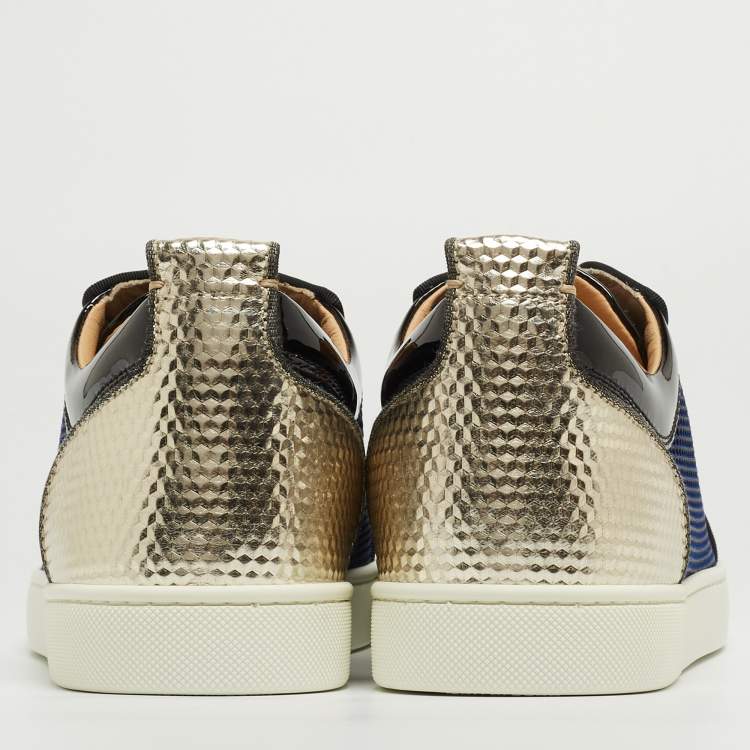 Pre Owned Christian Louboutin Multicolor Fabric and Fabric Louis Junior Strass Sneakers Size 42.5