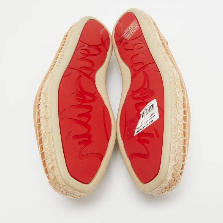 Pre Owned Christian Louboutin Brown Suede Nanou Orlato Espadrille Flats Size 39