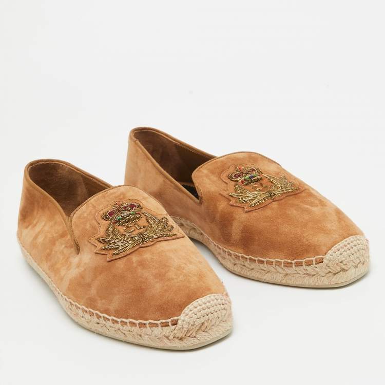 Pre Owned Christian Louboutin Brown Suede Nanou Orlato Espadrille Flats Size 39