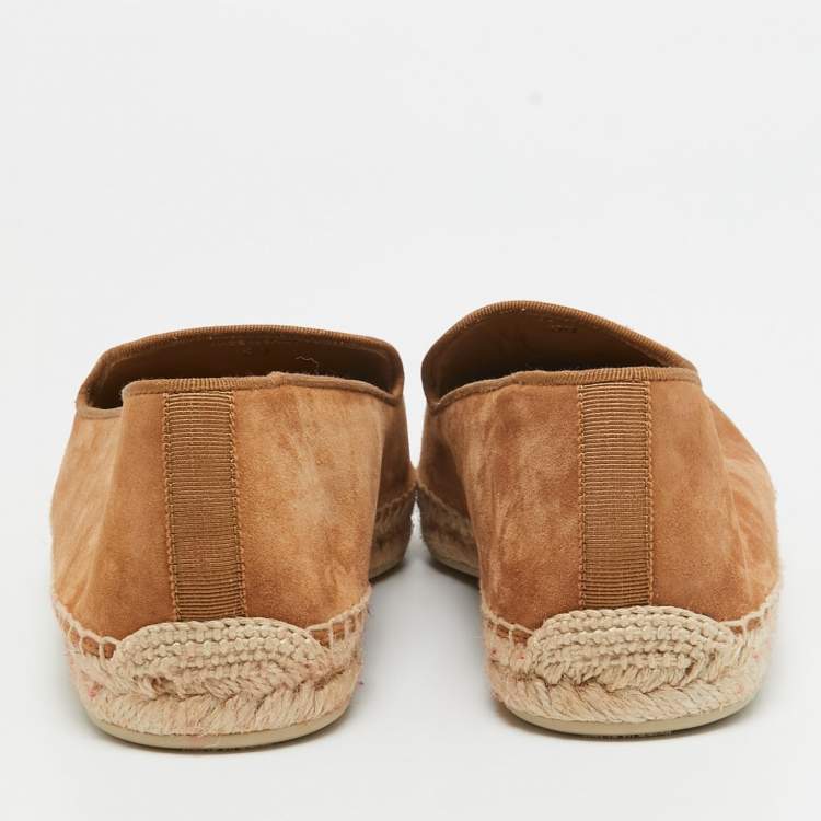 Pre Owned Christian Louboutin Brown Suede Nanou Orlato Espadrille Flats Size 39