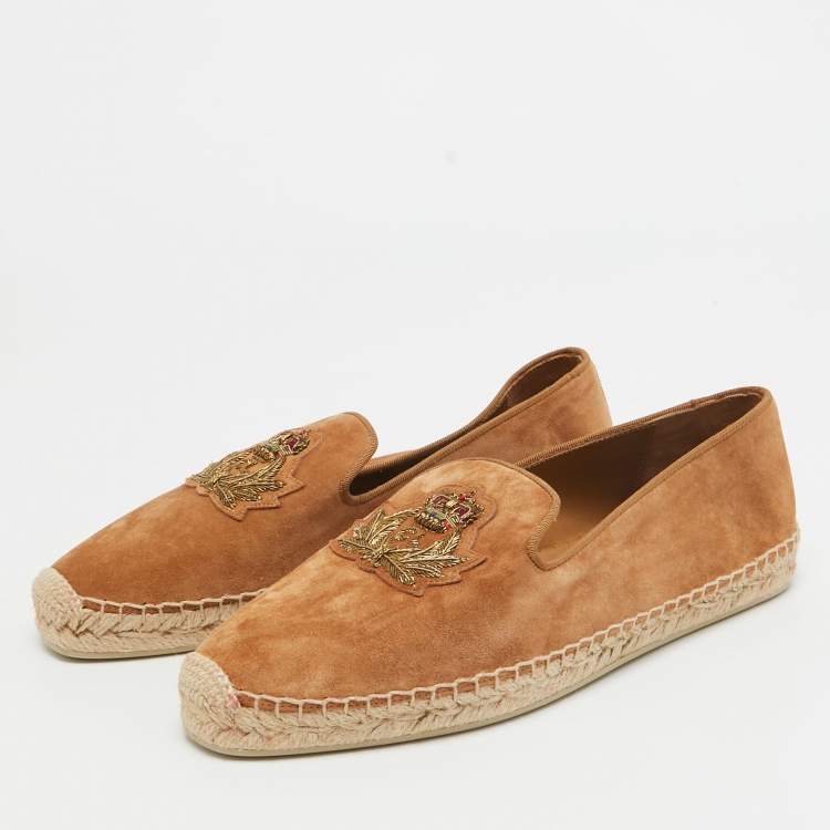 Pre Owned Christian Louboutin Brown Suede Nanou Orlato Espadrille Flats Size 39