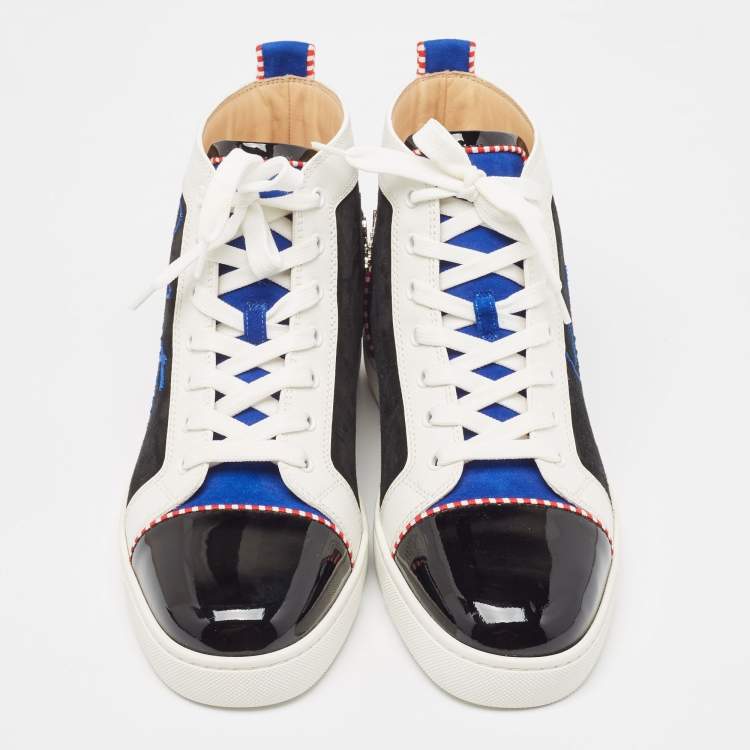 Pre Owned Christian Louboutin Multicolor Suede and Leather Louis High Top Sneakers Size 42