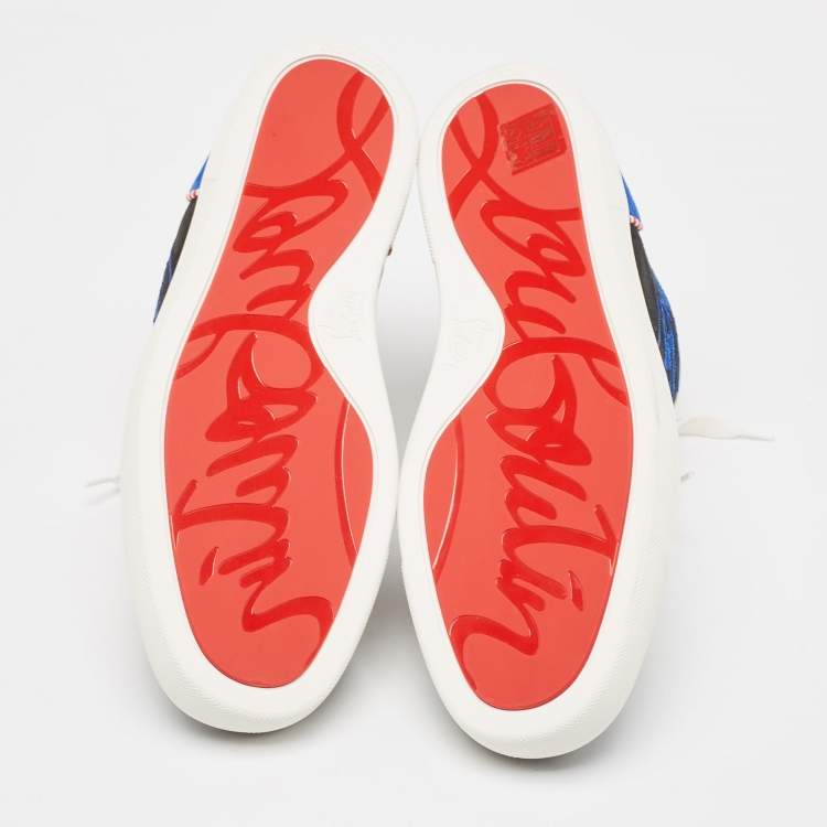 Pre Owned Christian Louboutin Multicolor Suede and Leather Louis High Top Sneakers Size 42