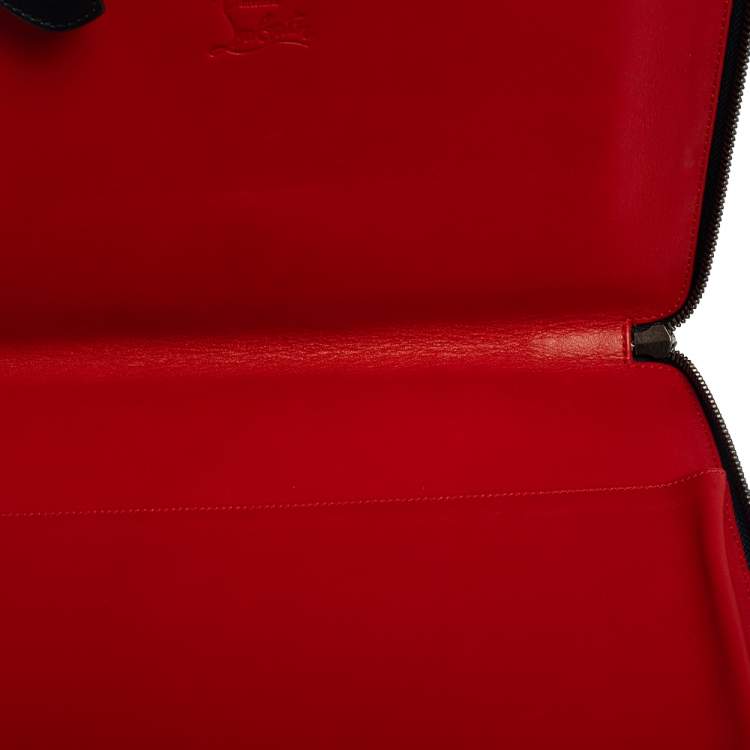 Pre Owned Christian Louboutin Blue Leather Cris Spike iPad Case