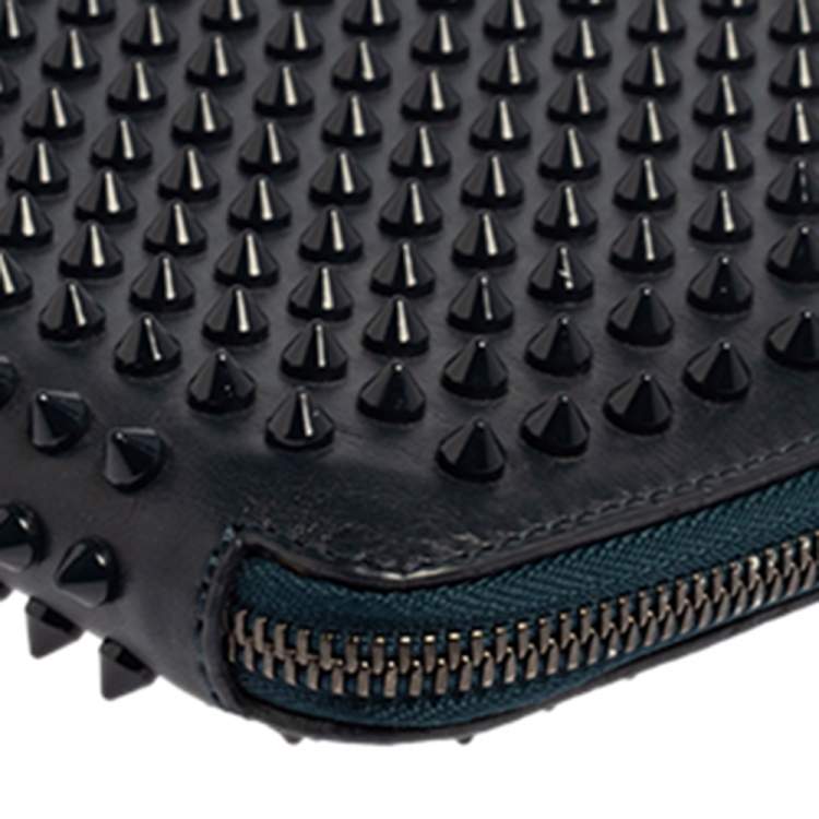 Pre Owned Christian Louboutin Blue Leather Cris Spike iPad Case