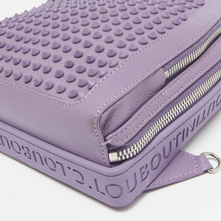Pre Owned Christian Louboutin Lavender Leather and Rubber Loubifunk Backpack