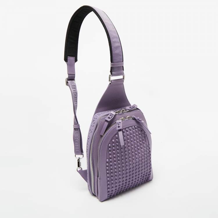 Pre Owned Christian Louboutin Lavender Leather and Rubber Loubifunk Backpack