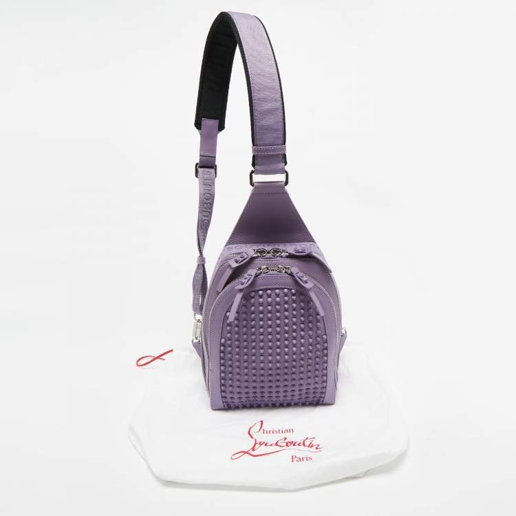 Pre Owned Christian Louboutin Lavender Leather and Rubber Loubifunk Backpack