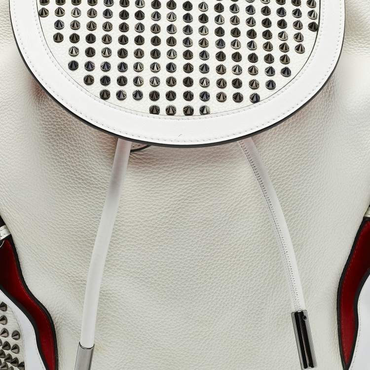 Pre Owned Christian Louboutin White Leather Explorafunk Backpack