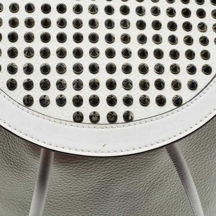 Pre Owned Christian Louboutin White Leather Explorafunk Backpack