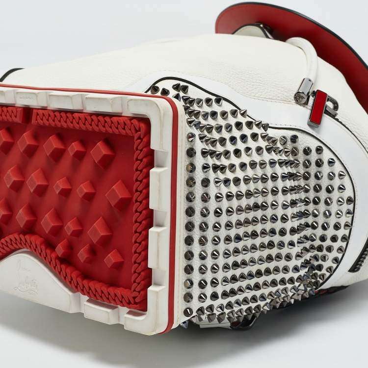 Pre Owned Christian Louboutin White Leather Explorafunk Backpack