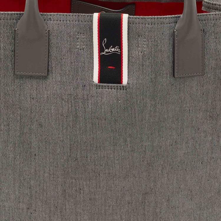 Pre Owned Christian Louboutin Grey Canvas Large Nastroloubi Tote