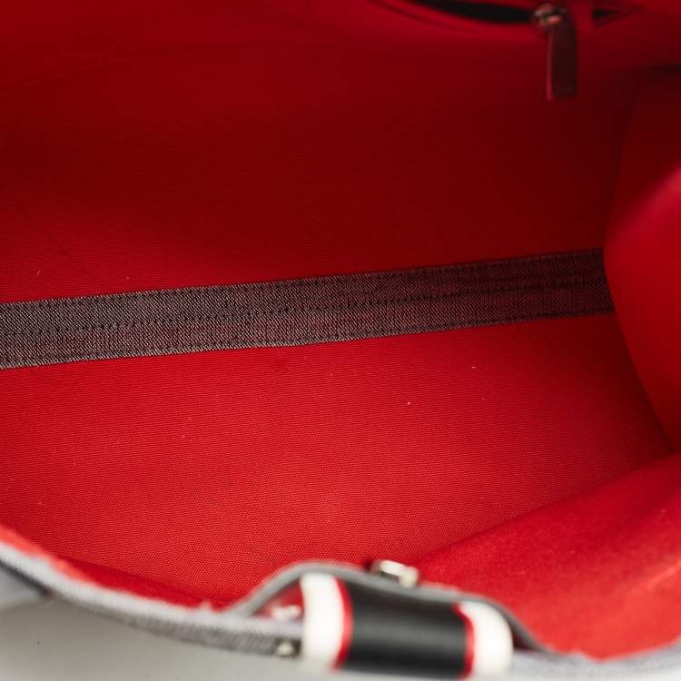 Pre Owned Christian Louboutin Grey Canvas Large Nastroloubi Tote