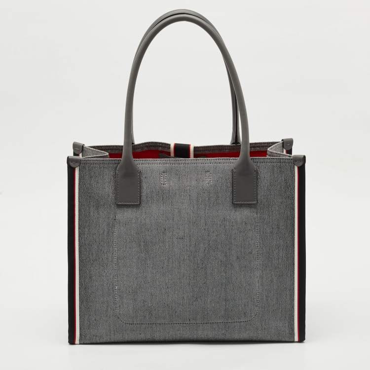 Pre Owned Christian Louboutin Grey Canvas Large Nastroloubi Tote